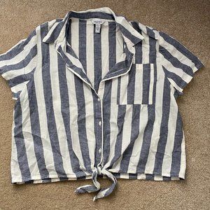 Striped Tie Front Shirt